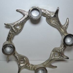 Silver Colored Metal Candle Ring For 4 Candles New Without Tag